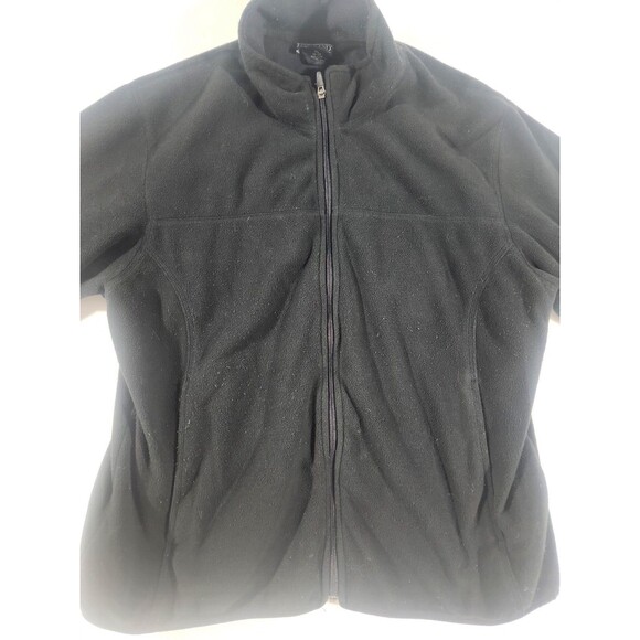 Lands End Youth Fleece Lined Full Zip Jacket Coat Child’s Extra Large 18/20 Blk - Picture 1 of 4